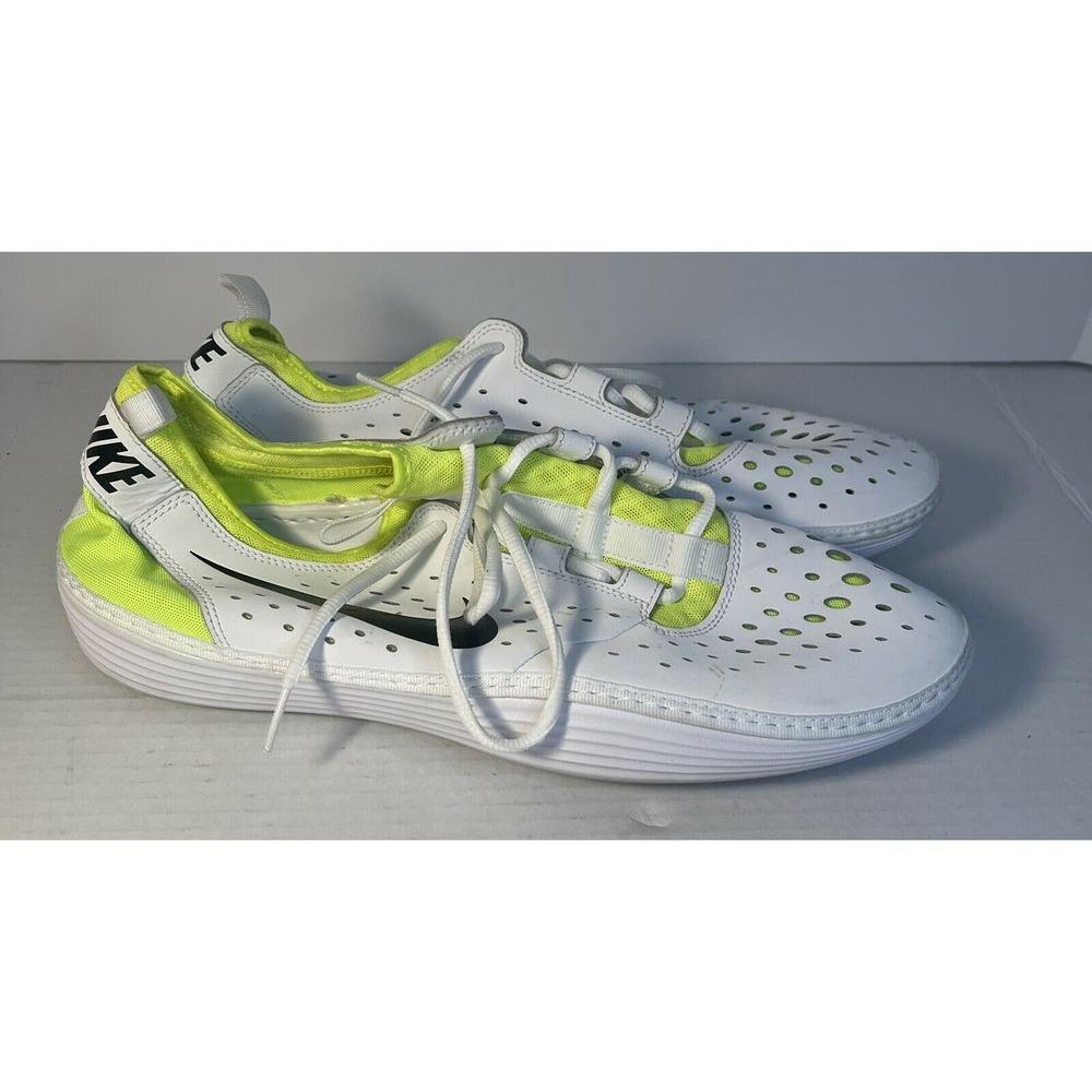 Nike Solarsoft Costa Shoes White Volt Black Size 13 631389 103